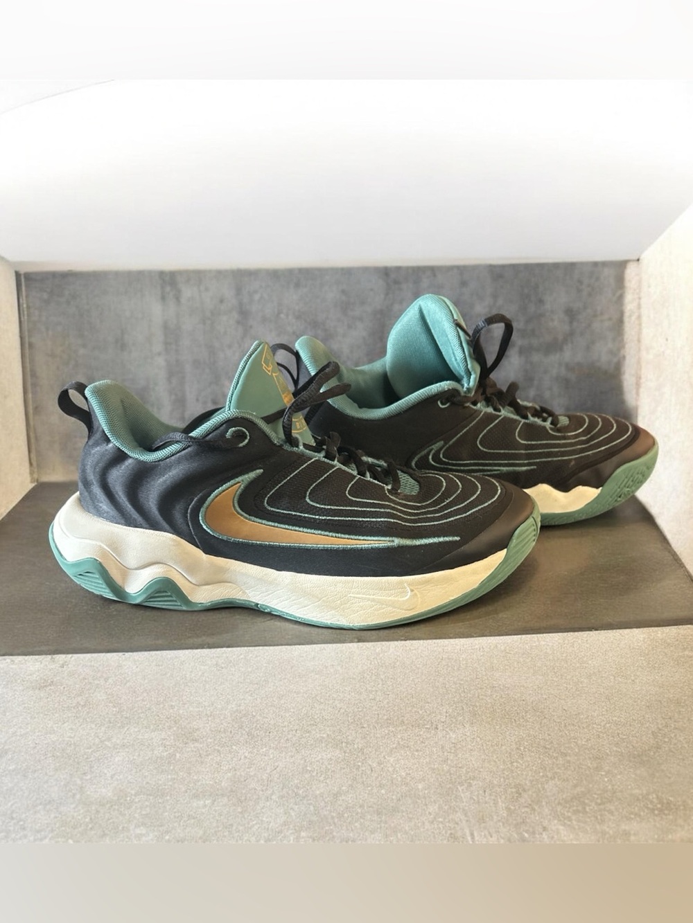 Nike Giannis Immortality 4 "Bicoastal" Black Teal Gold Basketball Shoes 6.5Y